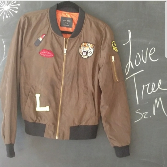 Love Tree Lightweight Bomber Jacket Sz M - Picture 1 of 8